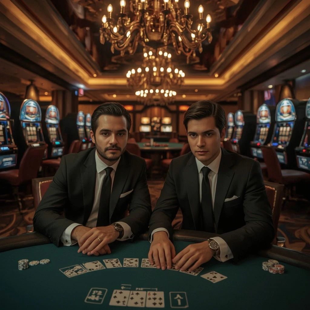 Deux joueurs de poker dans un Winstler Casino